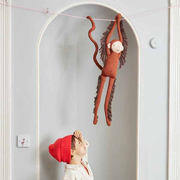 Our orgnaic cotton monkey soft toy is the perfect newborn baby gift. Image5