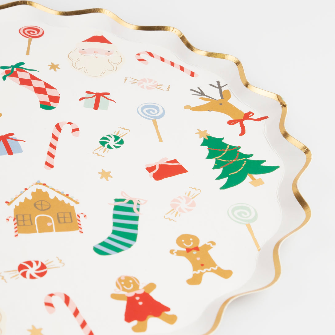 Our party plates, with traditional Christmas illustrations, are perfect as Christmas table decorations.