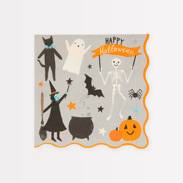 Our party napkins, with friendly Halloween characters, are great for Halloween party supplies for kids.