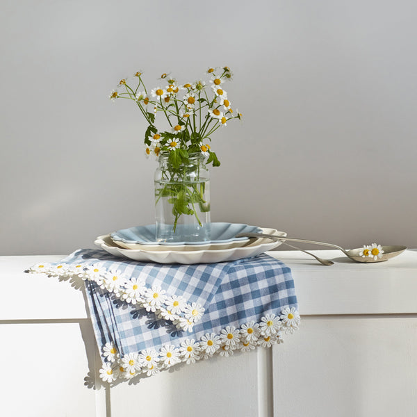 Daisy Edge Gingham Fabric Napkins Image2