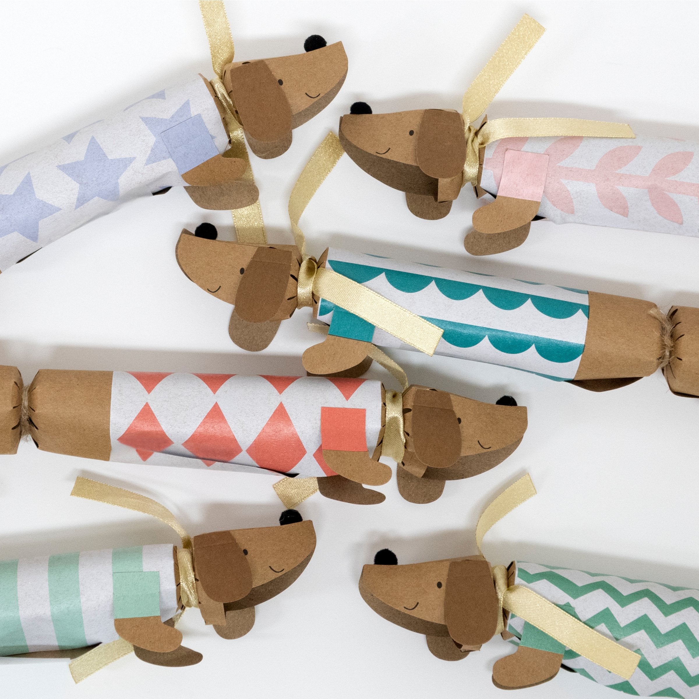 Our sausage dog crackers, with are the perfect kids' Christmas crackers.