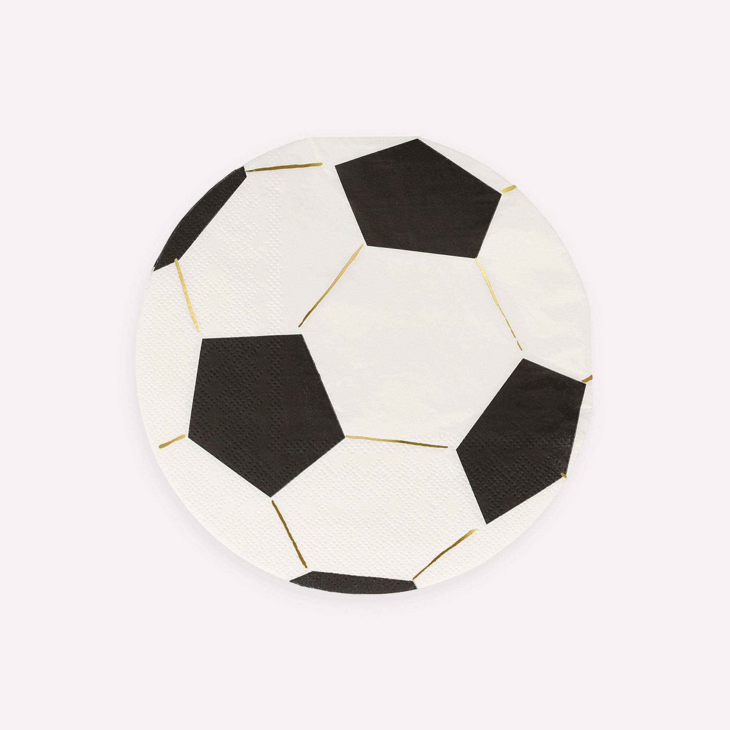 Our paper napkins are cut into the shape of a football with fabulous gold foil details.