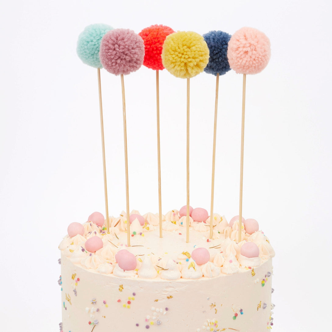 Multi Pompom Cake Toppers