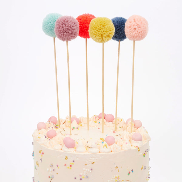 Multi Pompom Cake Toppers Image2
