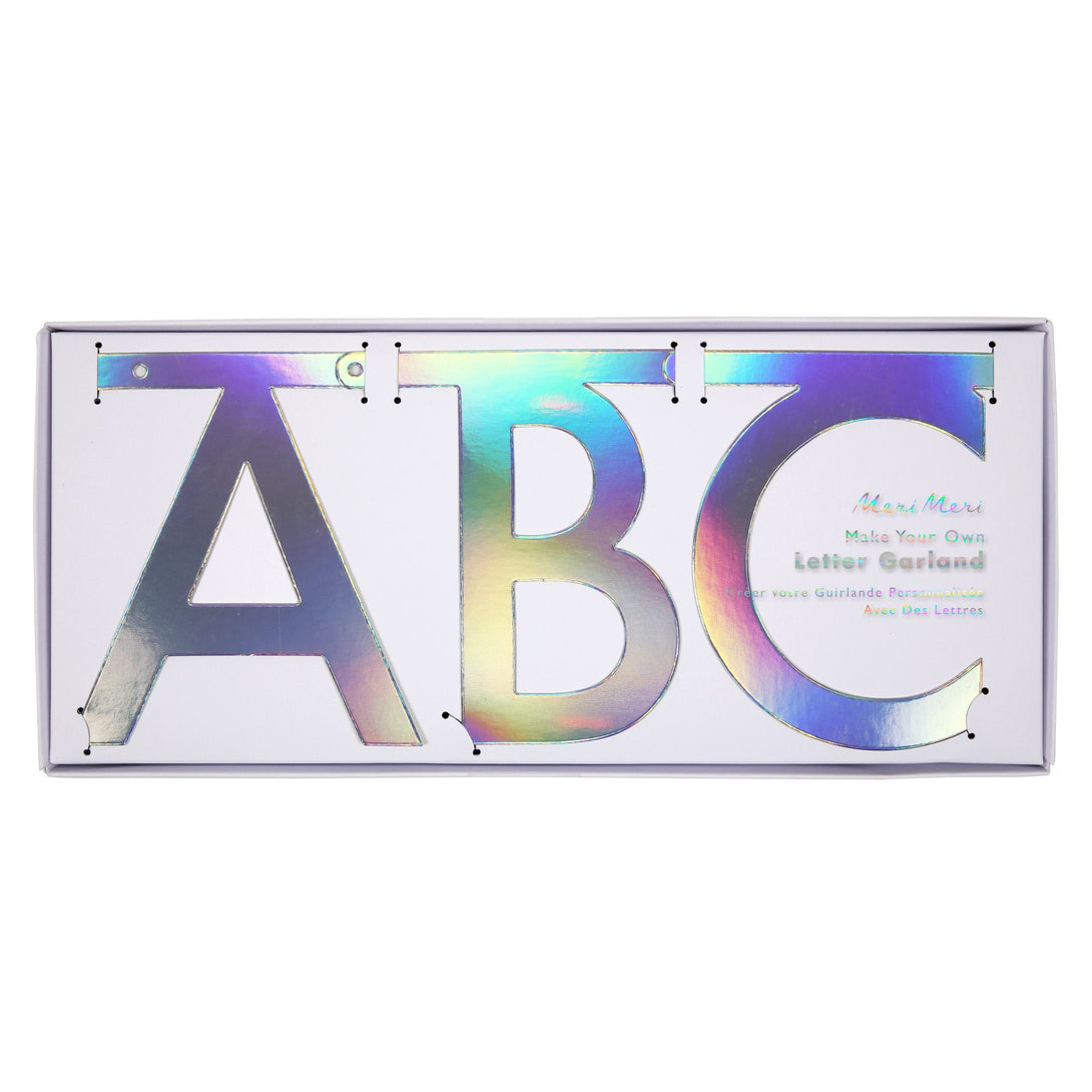 Silver Holographic Letter Garland Kit