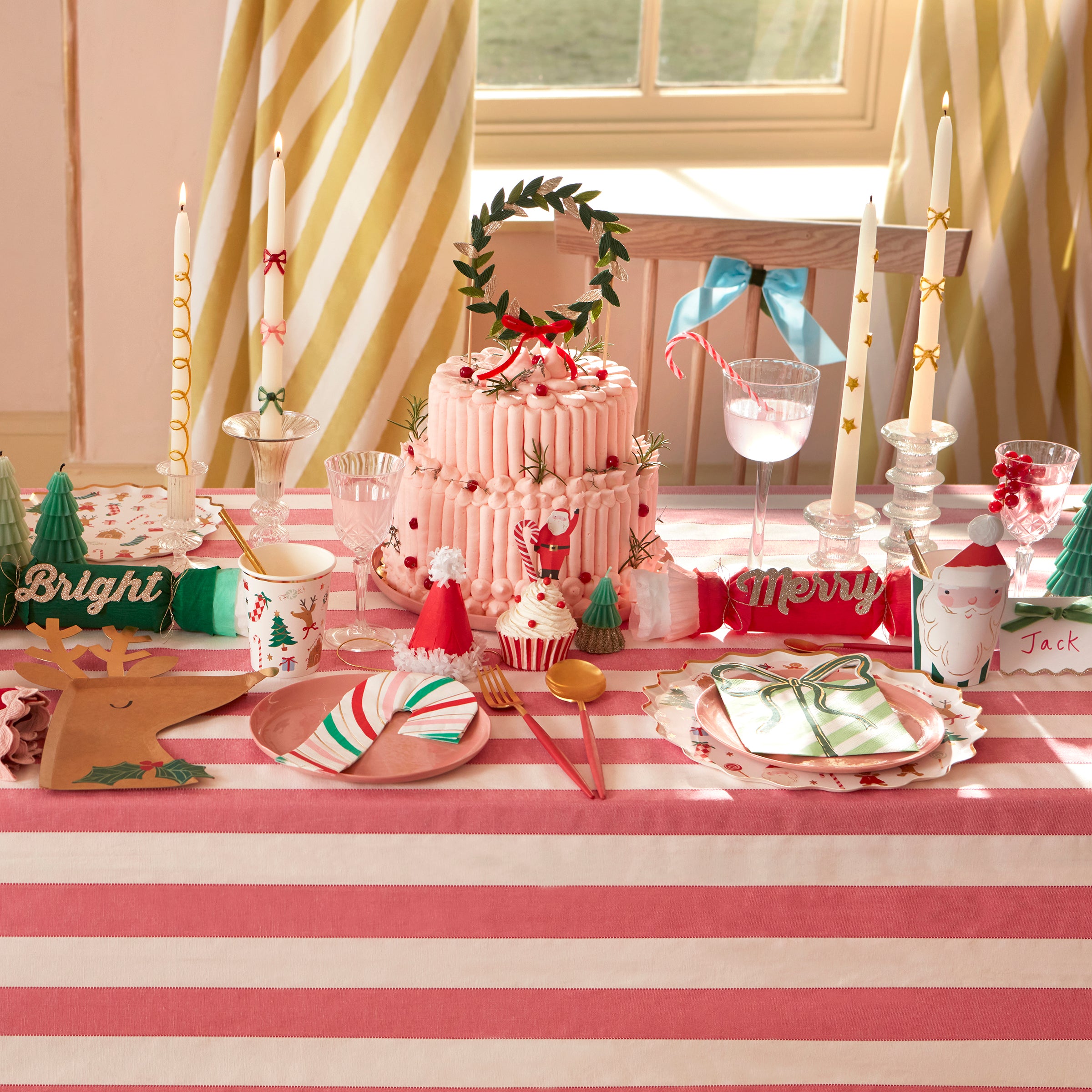 Our party napkins, designed to look like candy canes, are great for a Christmas cocktail party or for Christmas table decorations.