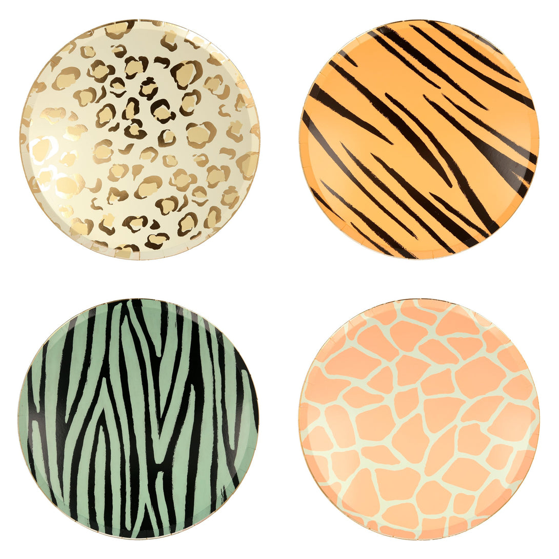 Our animal print dinner plates are fabulous paper plates for a safari party.