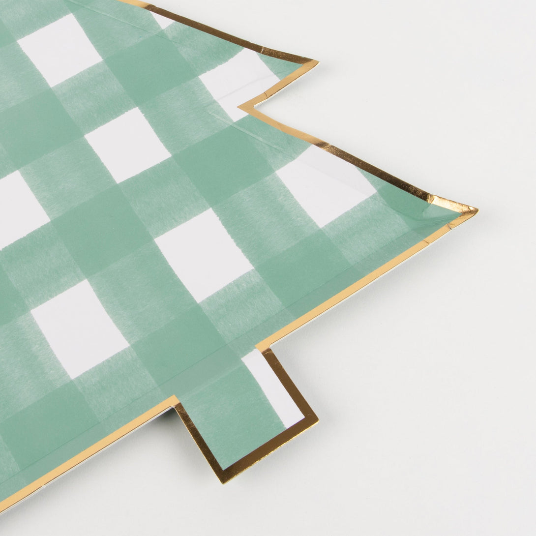 Our Christmas tree plates, with gorgeous gingham design, will look spectacular at your Christmas table setting.