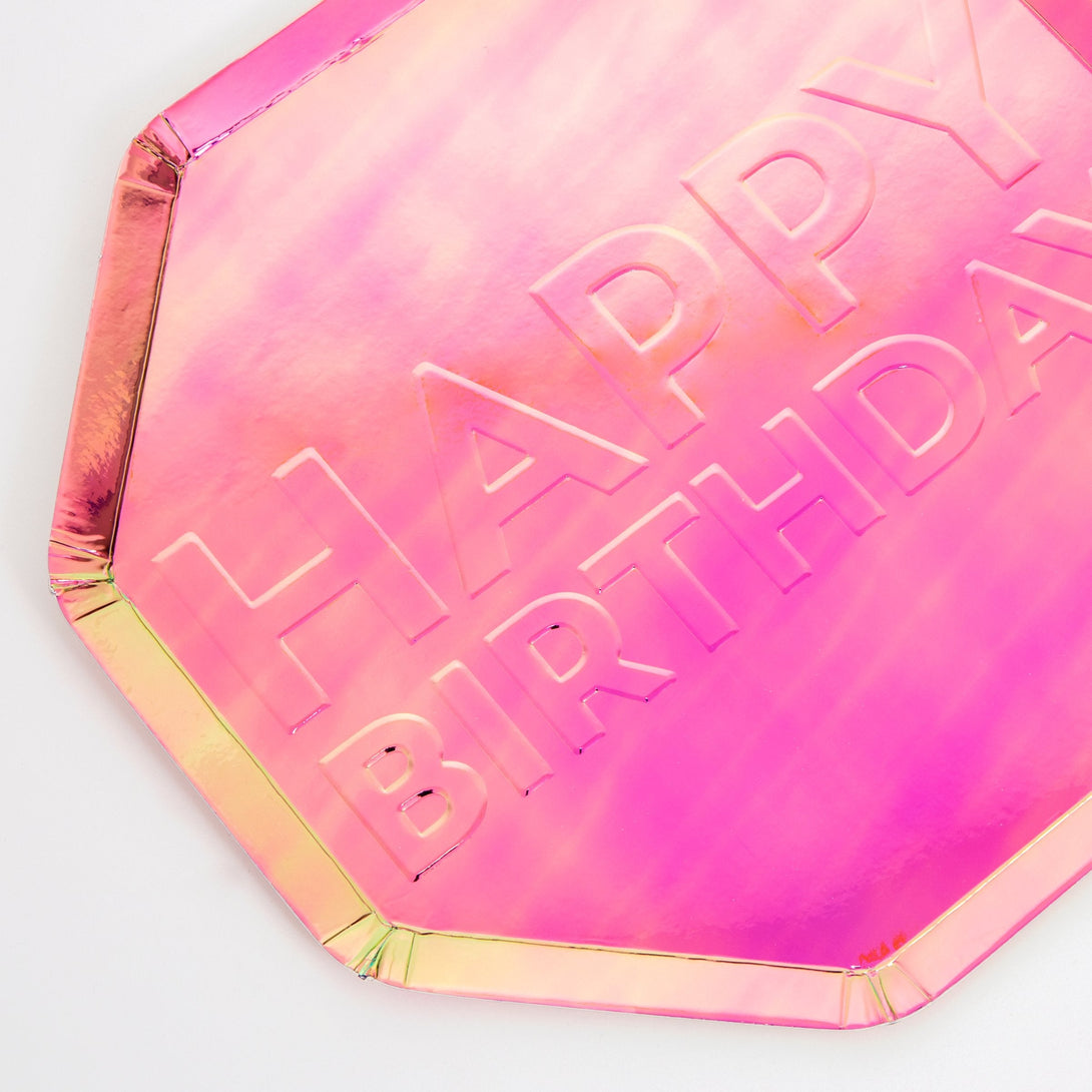 Birthday Oil Slick Side Plates