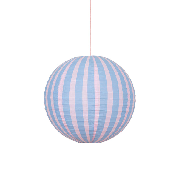 Decorate a room with our striped lanterns, crafted from paper with a pink cord for hanging. Image8