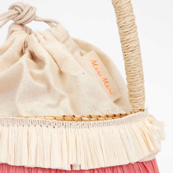 Raffia Fringed Woven Straw Bag Image3