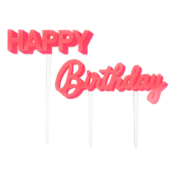 Happy Birthday Pink Acrylic Toppers Image2