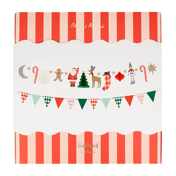 Our party garland, featuring Christmas characters, jingle bells and colourful flags, is the perfect glitter garland. Image4
