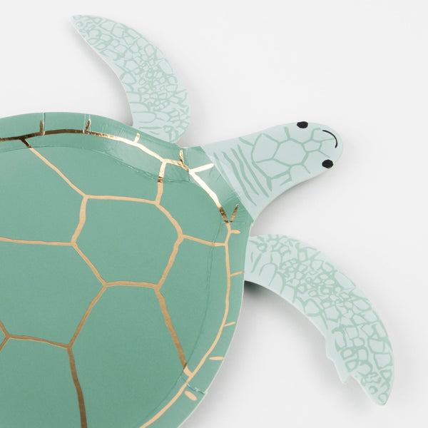 Our paper plates are cut in the shape of a turtle and are perfect for under-the-sea themed parties. Image3