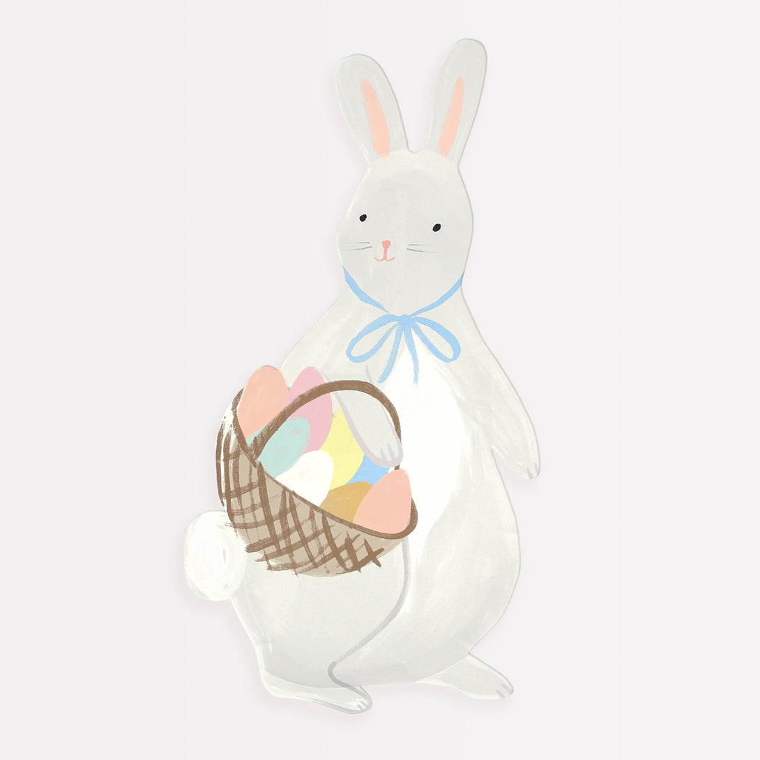 These paper plates, featuring the Easter bunny with an Easter basket full of eggs, are perfect for your Easter lunch.