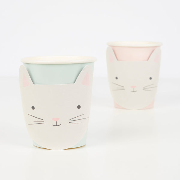 These pastel cups are perfect for party drinks for kids, kids party decorations or for a cat birthday party. Image3