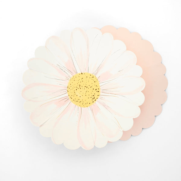 Our flower plates feature a beautifully illustrated daisy with shiny gold foil details. Image3