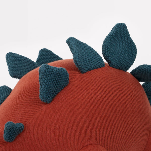 Bruce the stegosaurus toy is a fabulous kid's soft toy crafted from knitted organic cotton. Image5