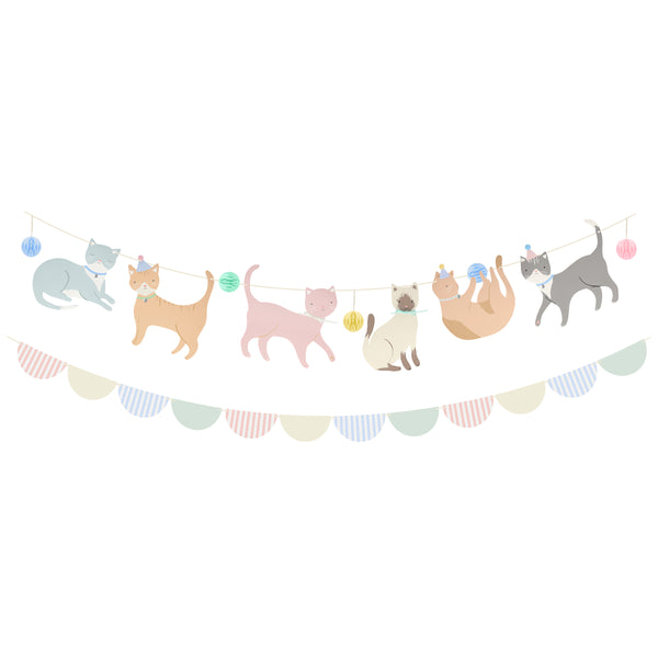 A cat themed birthday party will look amazing with our paper garland featuring cute cat decorations. Image4