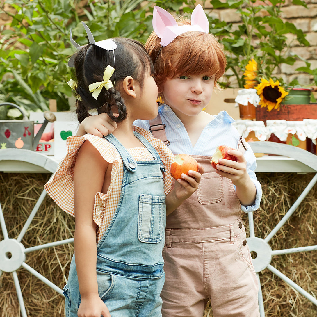 Kids will love to wear these paper party ears - cow, pig and sheep - at your farm party.