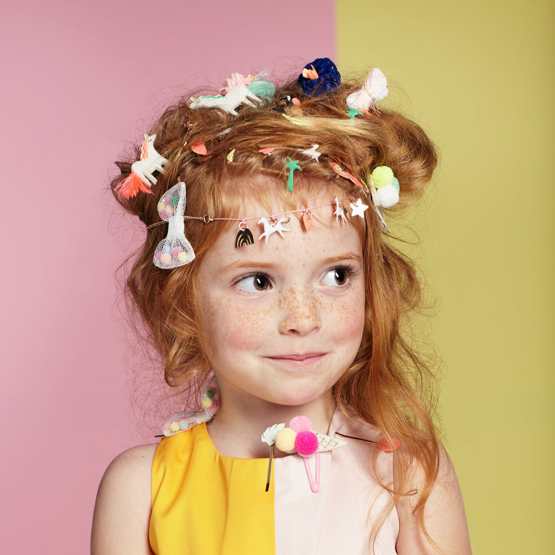 Pompom Ice Cream Hair Clips