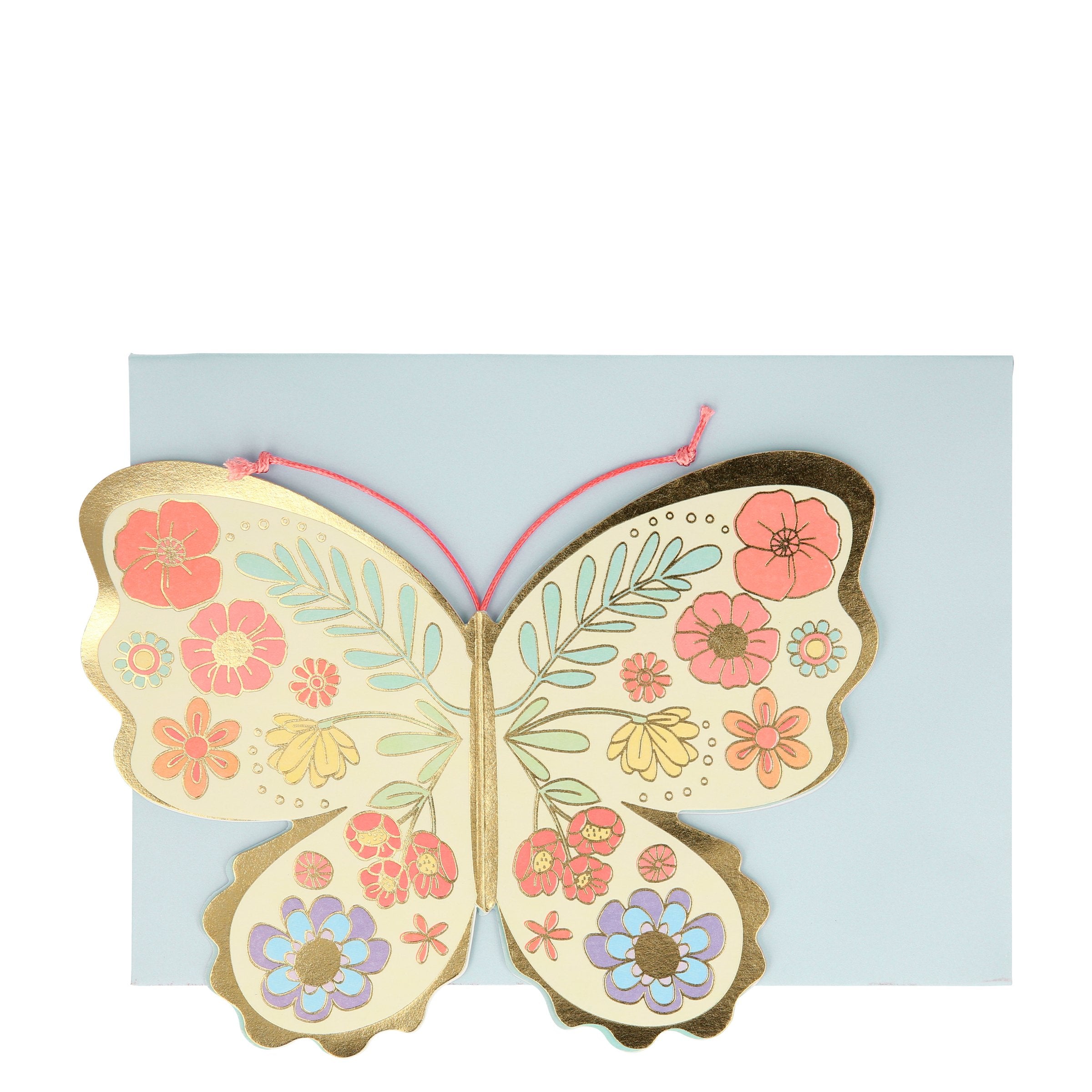 Floral Butterfly Stand-Up Birthday Card