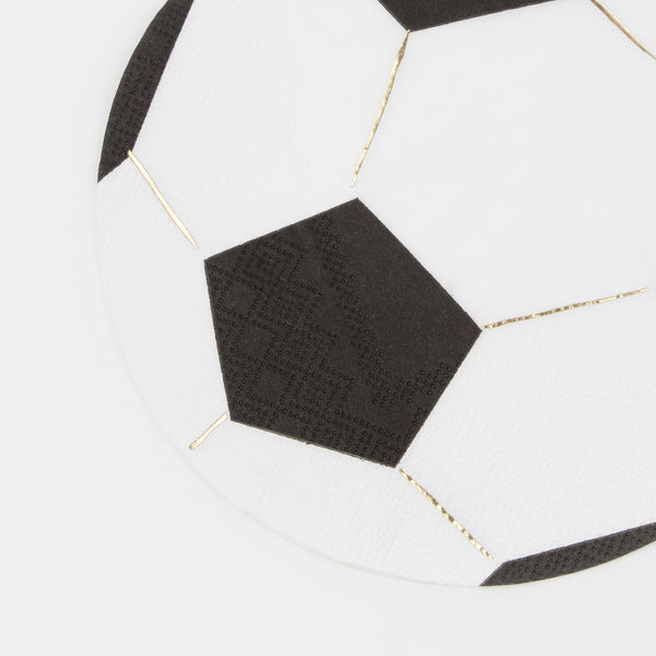 Our paper napkins are cut into the shape of a football with fabulous gold foil details. Image3