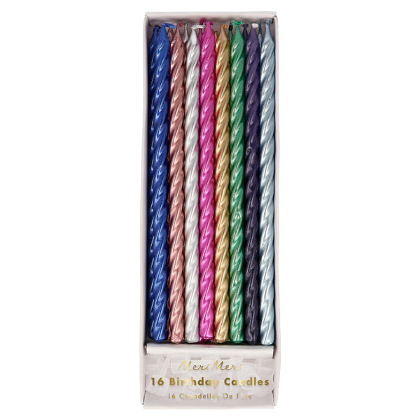 Our twisted candles have 8 metallic colours for a wonderful effect.