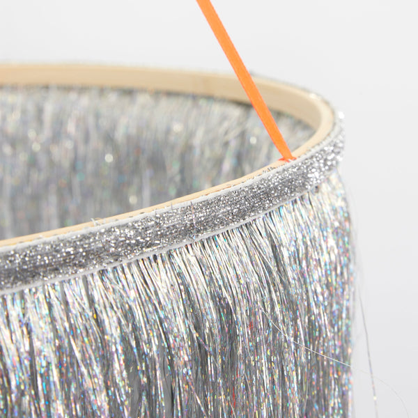 Silver Tinsel Chandelier Image2