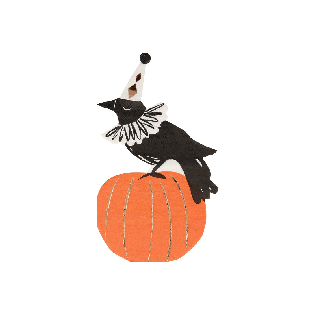 These terrific crow and pumpkin napkins are perfect to add to your Halloween party supplies.