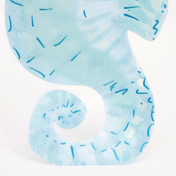 Our beautiful blue seahorse napkins are perfect for an under the sea party. Image3