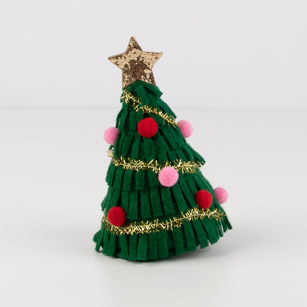 Our Christmas hair accessory is crafted from felt to look like a sparkling Christmas tree. Image2