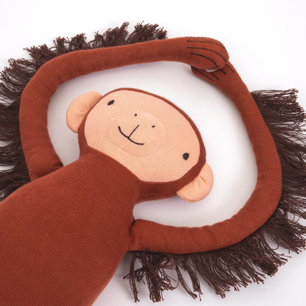 Our orgnaic cotton monkey soft toy is the perfect newborn baby gift. Image2