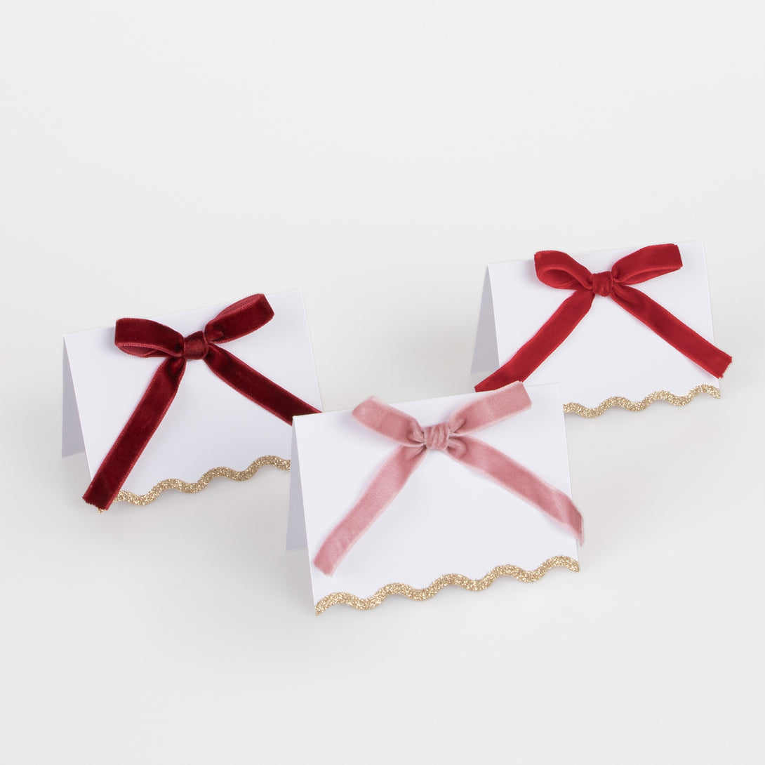 Bows on are on-trend, and will add an elegant touch to your Christmas party supplies.