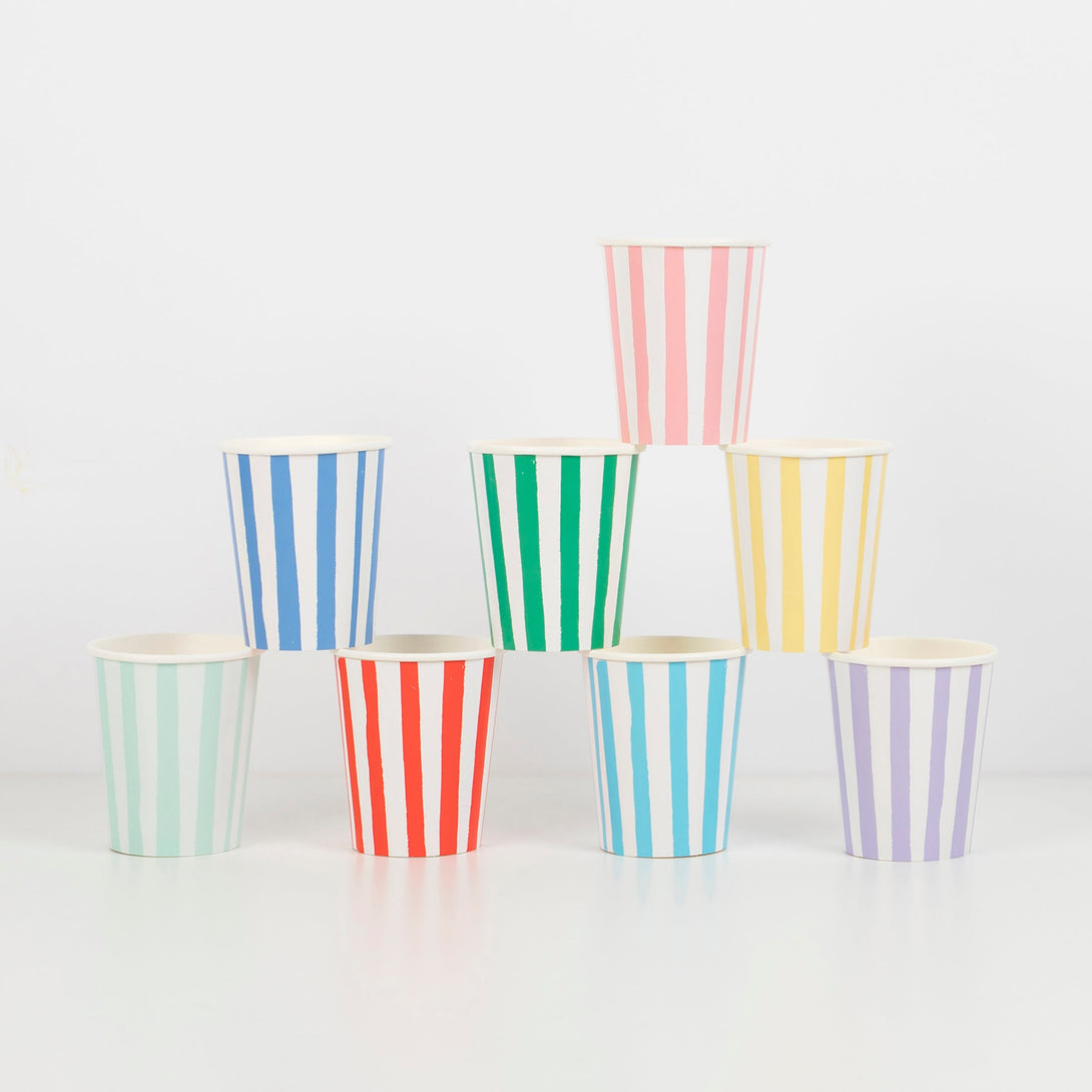 Mixed Stripe Cups