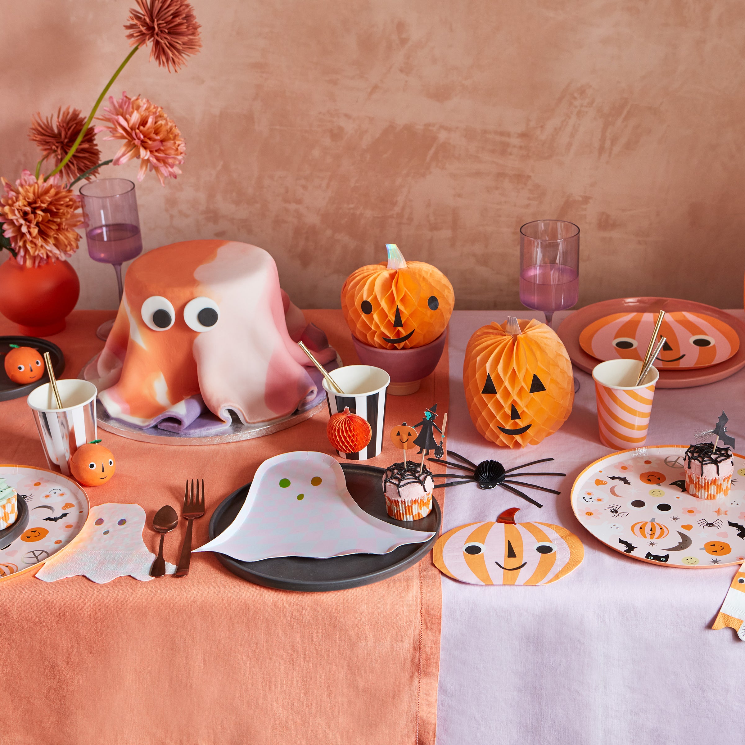 Our pink napkins, the perfect Halloween party napkins, are great if you're looking for Halloween party ideas.