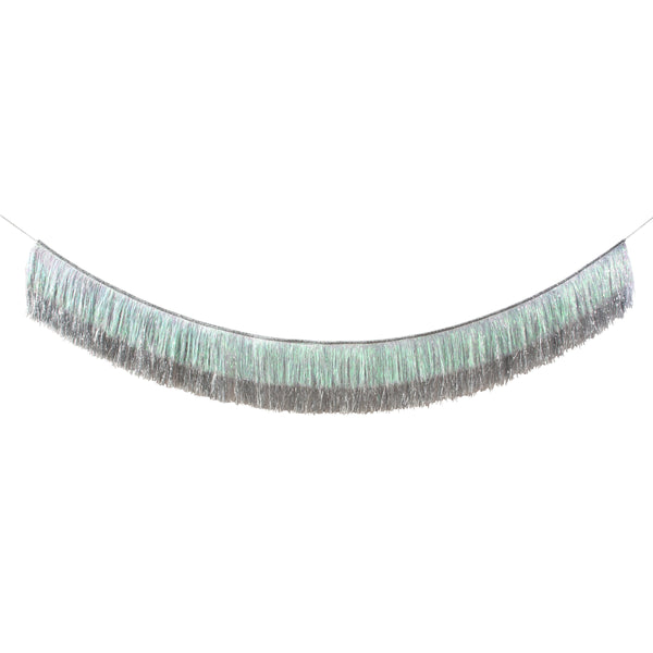 Silver Iridescent Tinsel Fringe Garland Image3