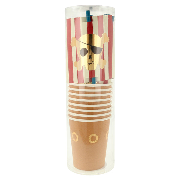 Our paper cups come with paper straws and a pirate sail, perfect for a pirate birthday party. Image5