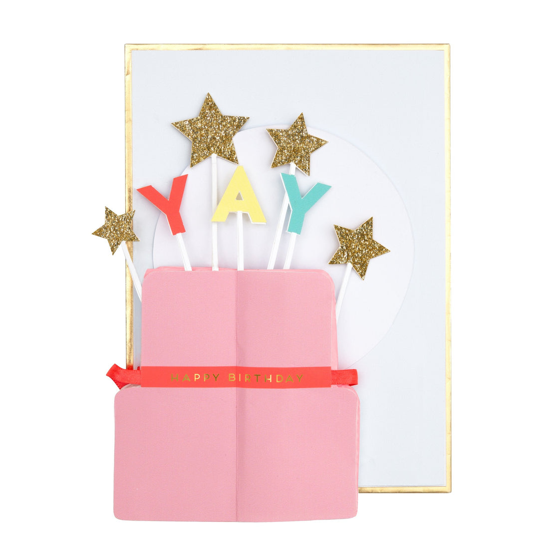 Yay! Cake Stand-Up Birthday Card