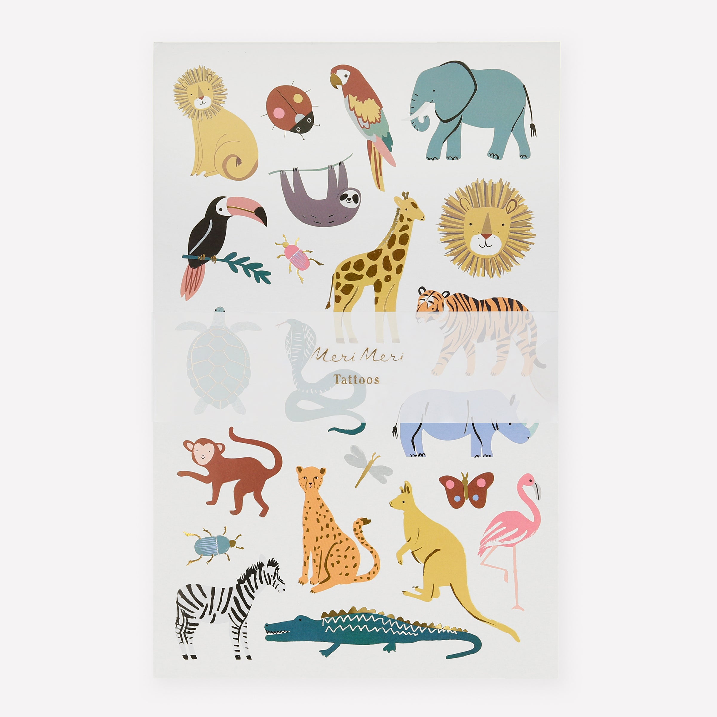 Our temporary tattoos for kids include animal designs that make cute tattoos.