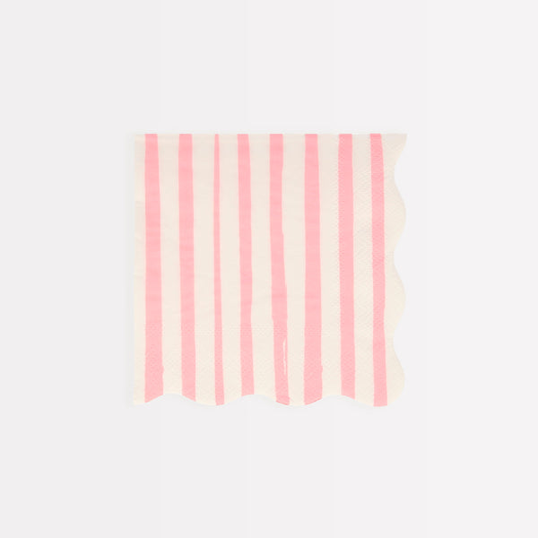 Our paper napkins, with bright stripes, are the perfect scalloped napkins for special events. Image6