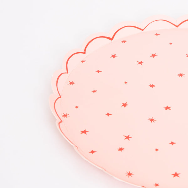 Our star plates, in a set with pink plates, blue plates and mint plates, are the perfect party plates for a kids birthday party. Image4