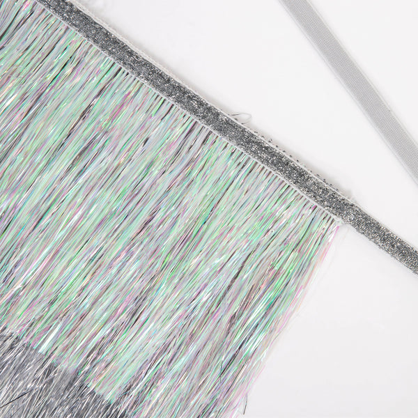 Silver Iridescent Tinsel Fringe Garland Image2
