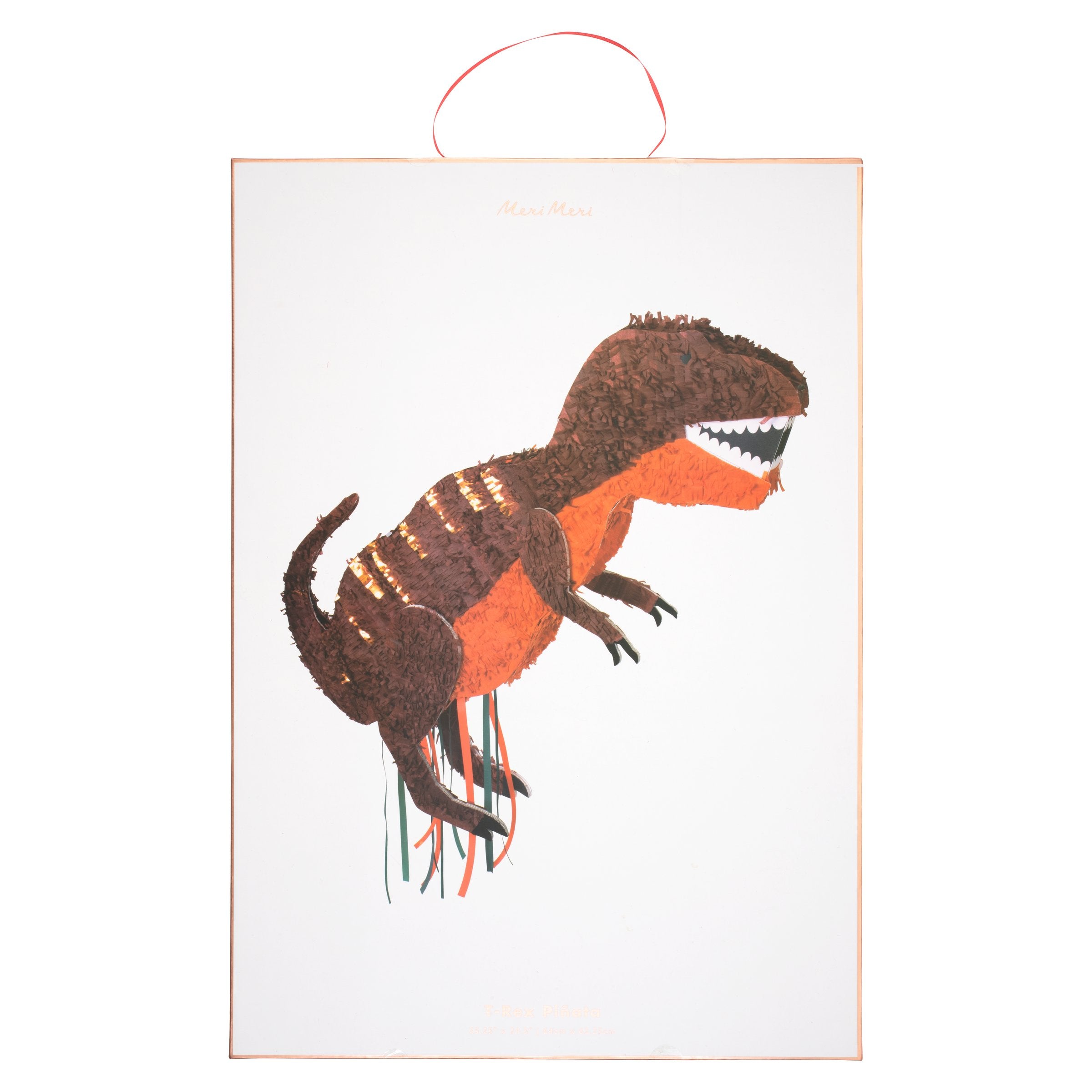 Our dinosaur piñata is crafted in the shape of a T-Rex, perfect to add to your dinosaur party supplies.