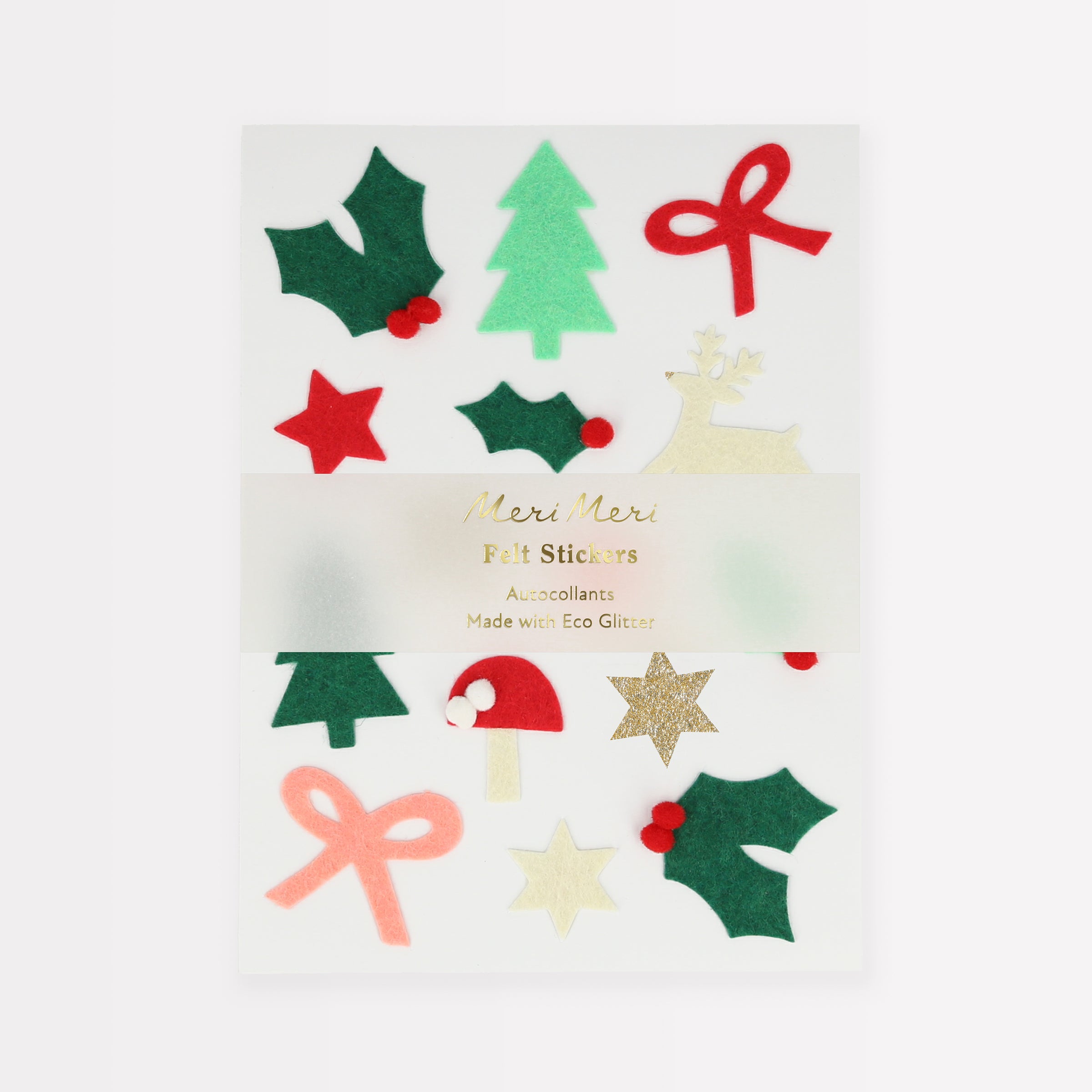 Our felt stickers include Christmas icons, and are perfect to as Christmas gift decorations.