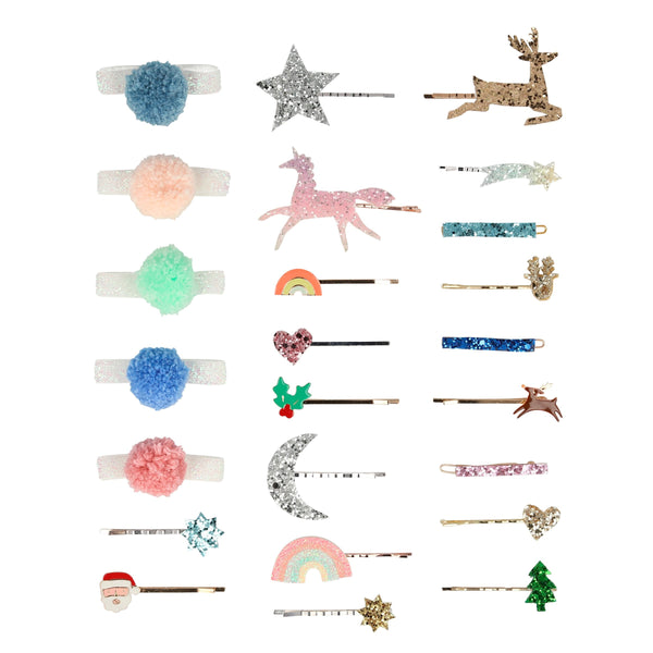 This advent calendar is a mini suitcase filled with kids hair accessories. Image4