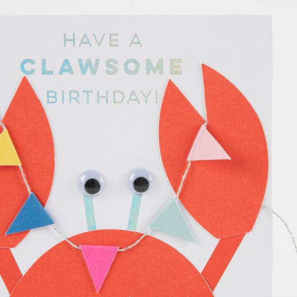 Crab With Bunting Birthday Card Image3