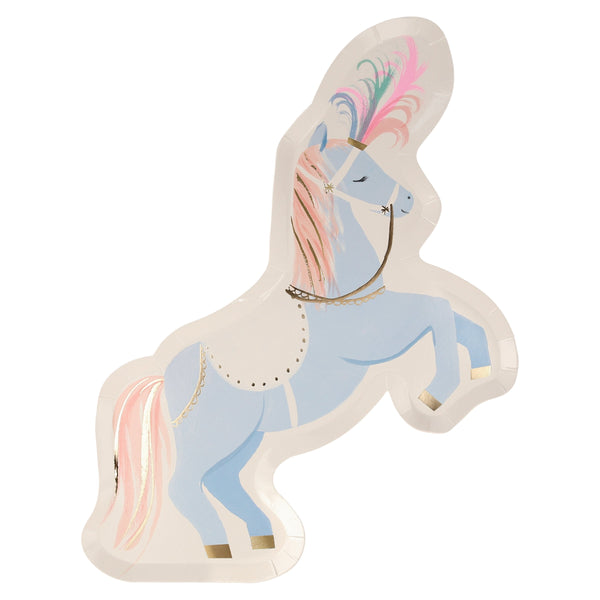 Our circus party plates are crafted in the shape of a circus horse.