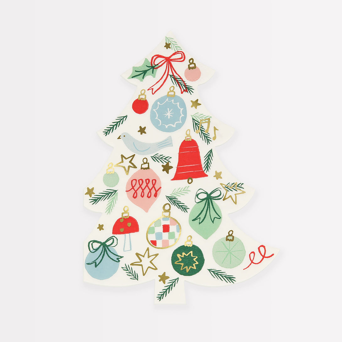 Our Christmas tree napkins will look amazing as Christmas party table decorations.