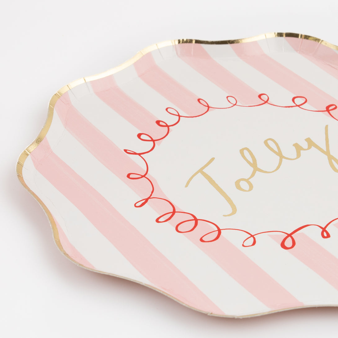 Our striped party plates are ideal for Christmas parties or Christmas buffets.